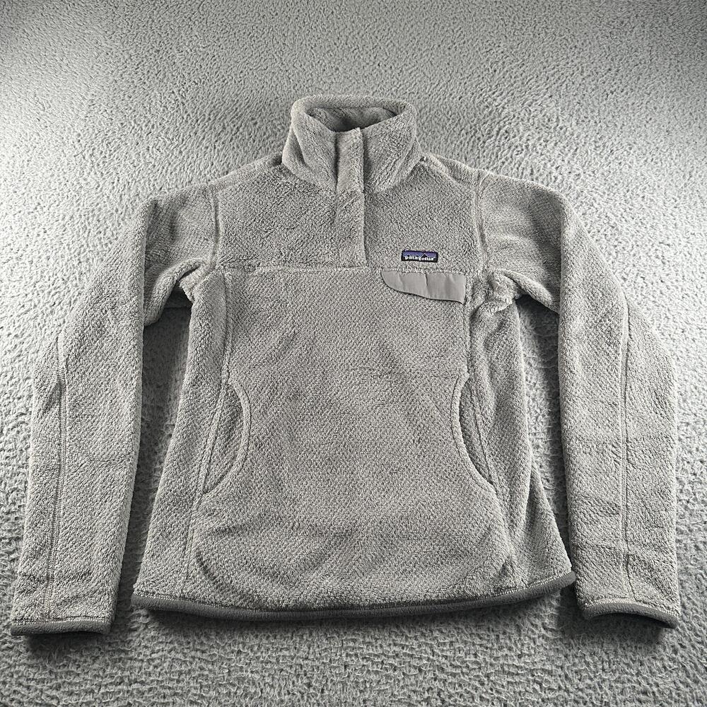 Patagonia Fleece Jacket Womens S Gray Re-Tool Snap T Front Pullover Outdoor
